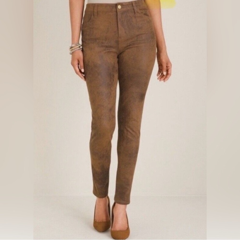 Chico's Brown Faux-Suede Skinny Pants